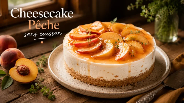 Cheesecake Pêche Sans Cuisson recipe