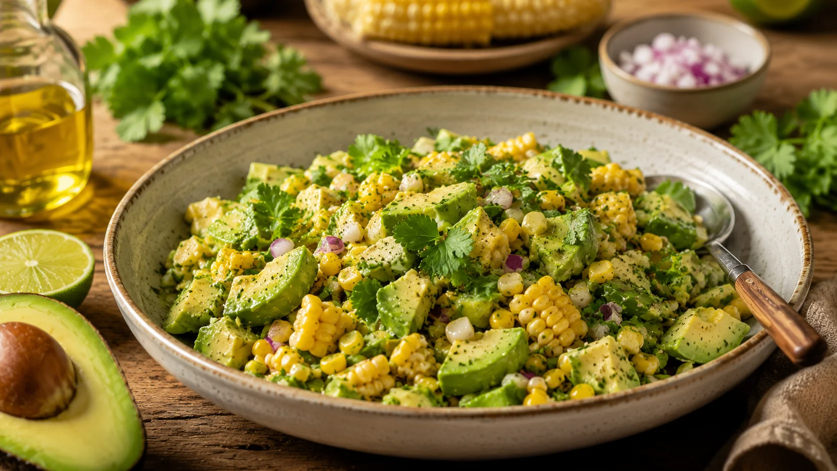 Salade Avocat Maïs Fraîcheur recipe