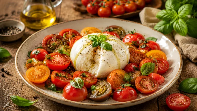 Salade Tomates Burrata Maison recipe