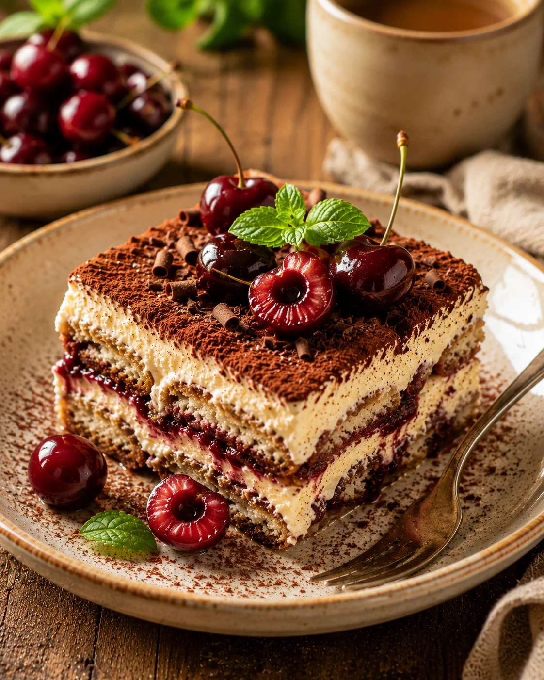 Tiramisu Cerise Express servi en verrines sur une table festive
