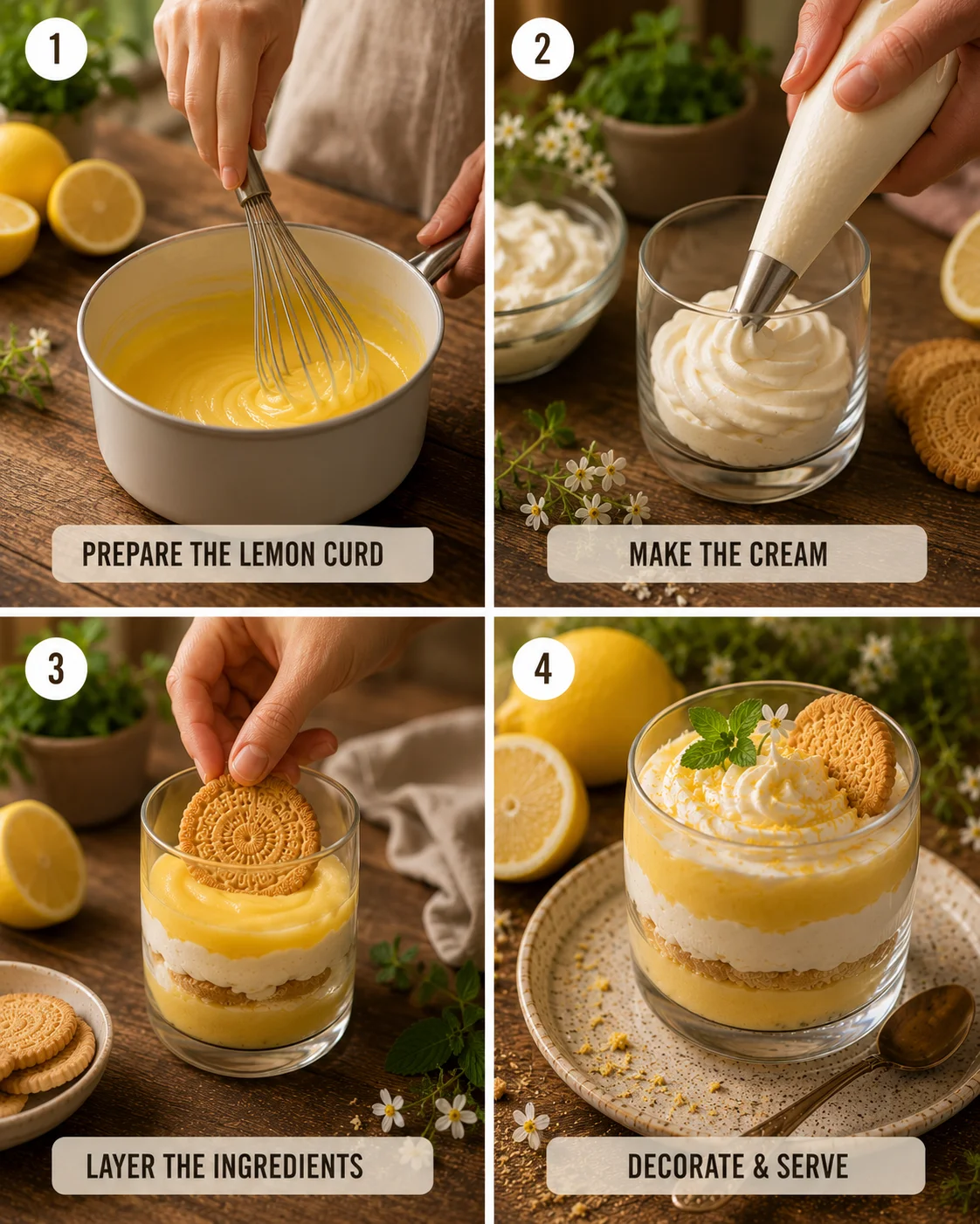 Verrine Citron Biscuit étapes de préparation
