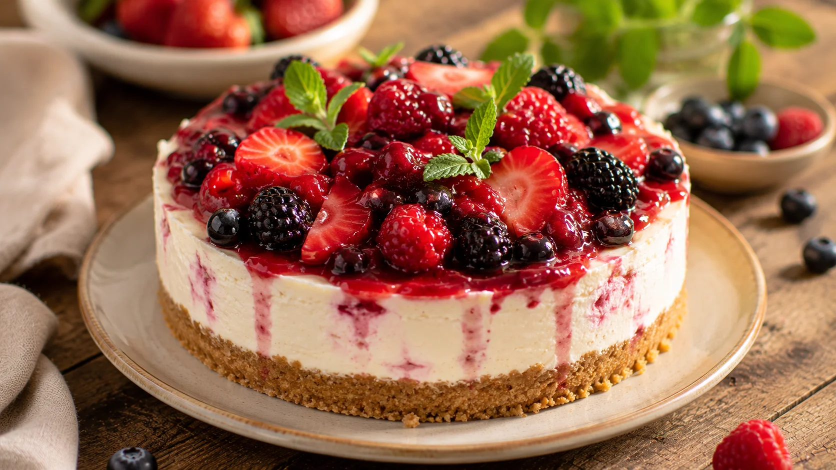 Cheesecake Fruits Rouges Sans Cuisson recipe