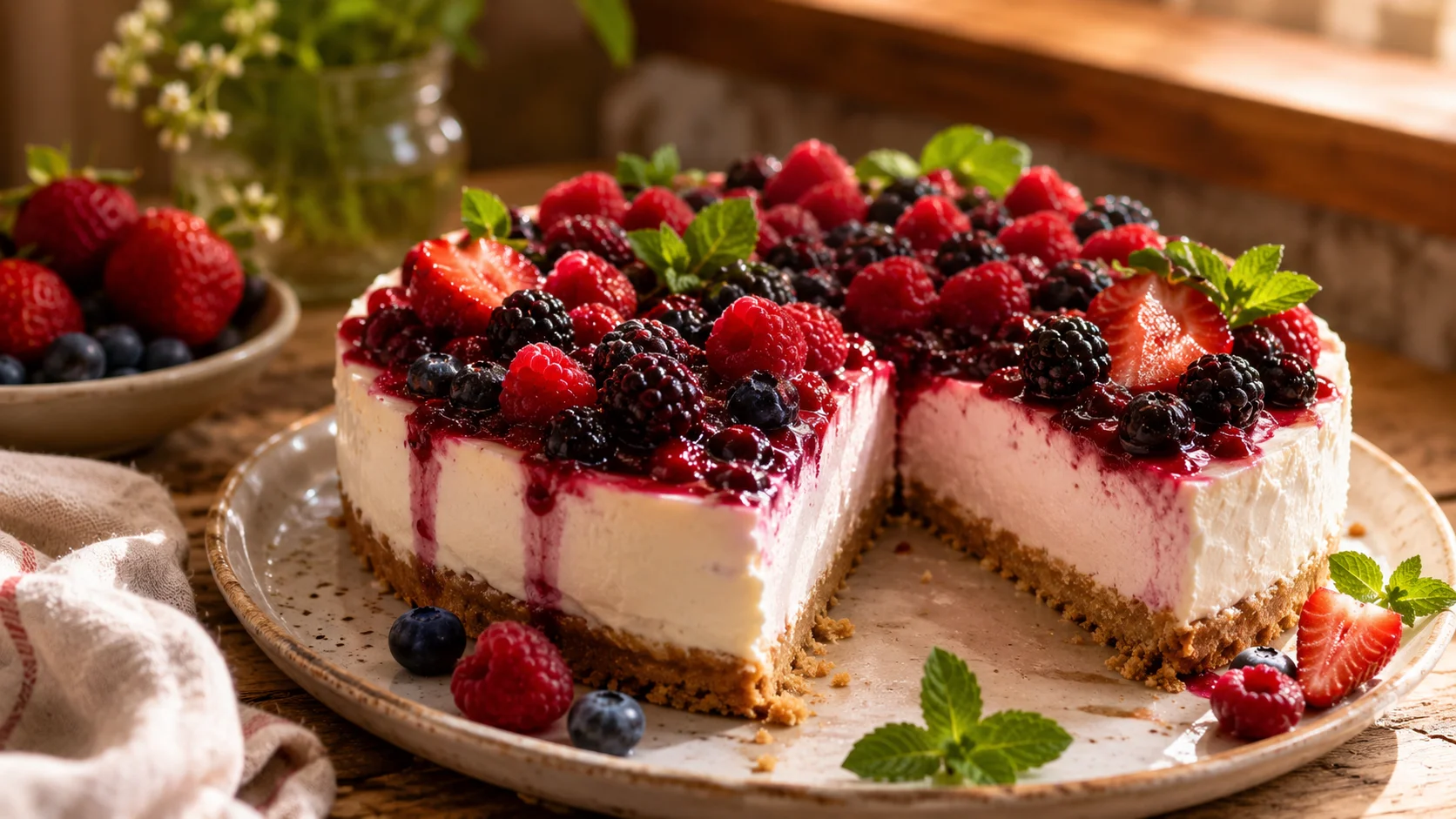Cheesecake Fruits Rouges Sans Cuisson recipe