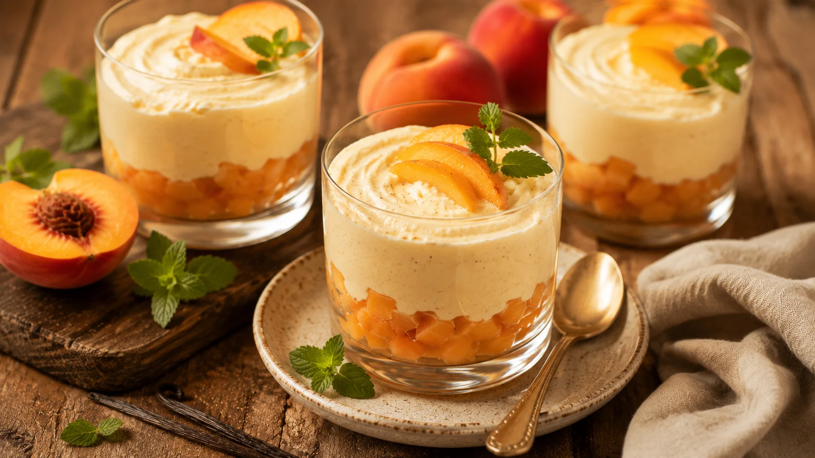 Mousse Pêche Vanille recipe