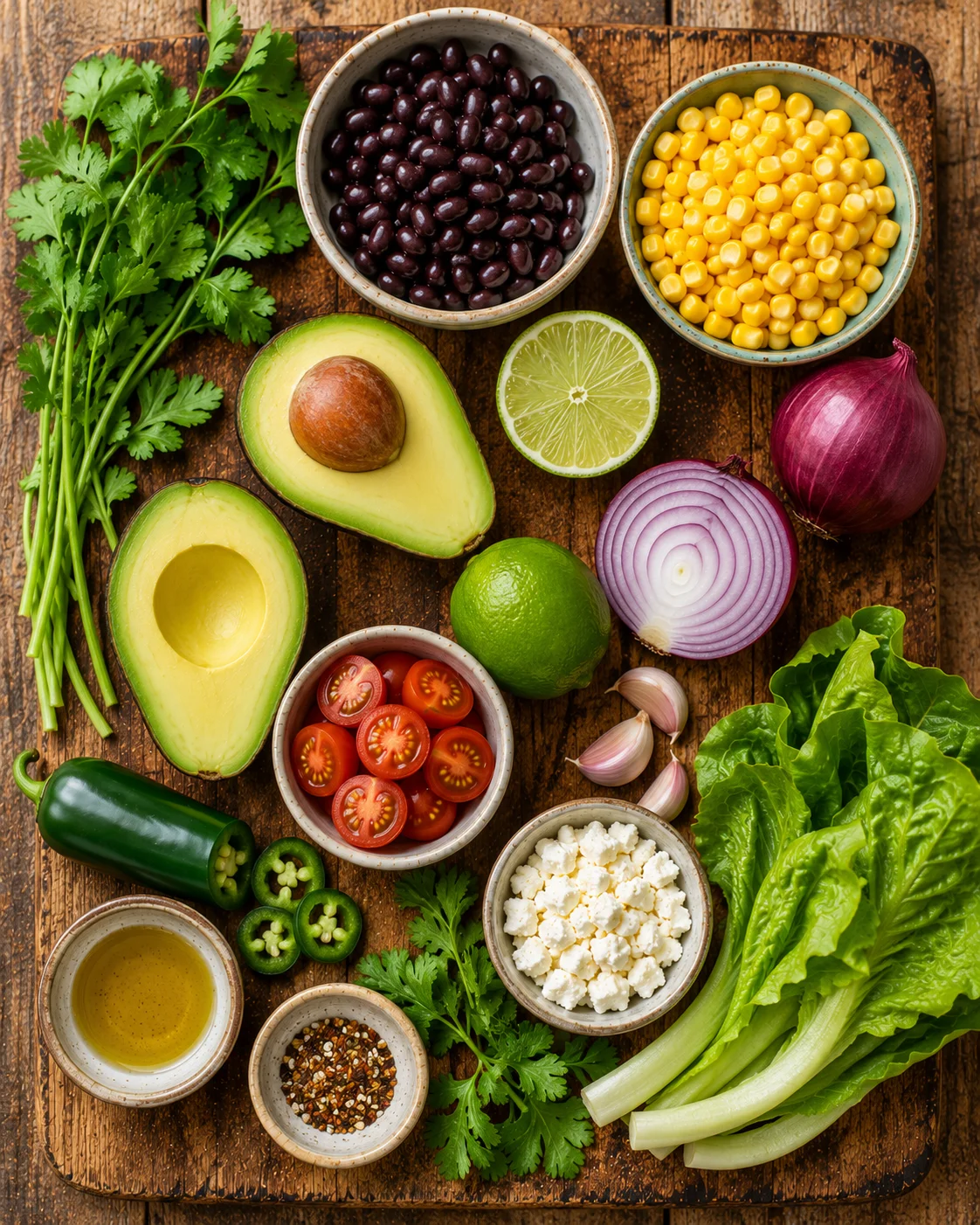 Salade Avocat Maïs & Haricots Noirs ingrédients