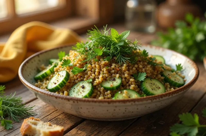Salade Boulgour Concombre & Herbes Fraîches recipe