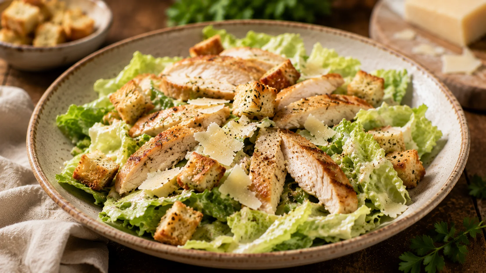 🥗 Salade César Légère au Poulet Grilllé recipe
