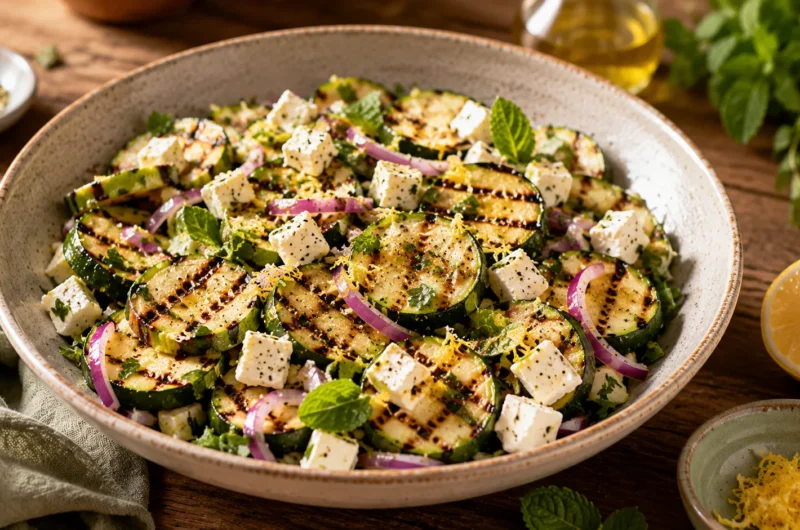 Salade Courgettes Grillées Feta & Citron recipe