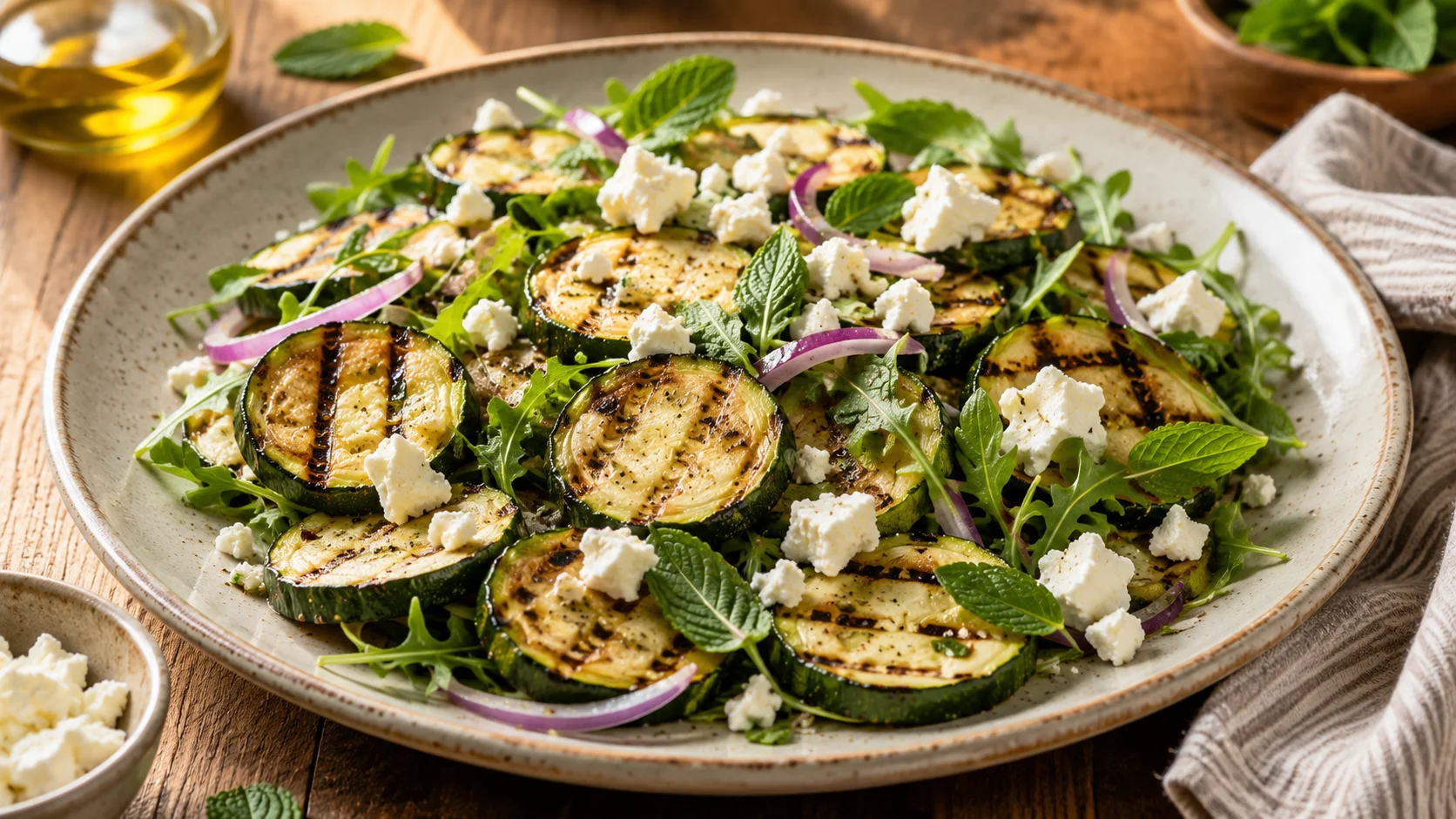 Salade Courgettes Grillées Feta recipe
