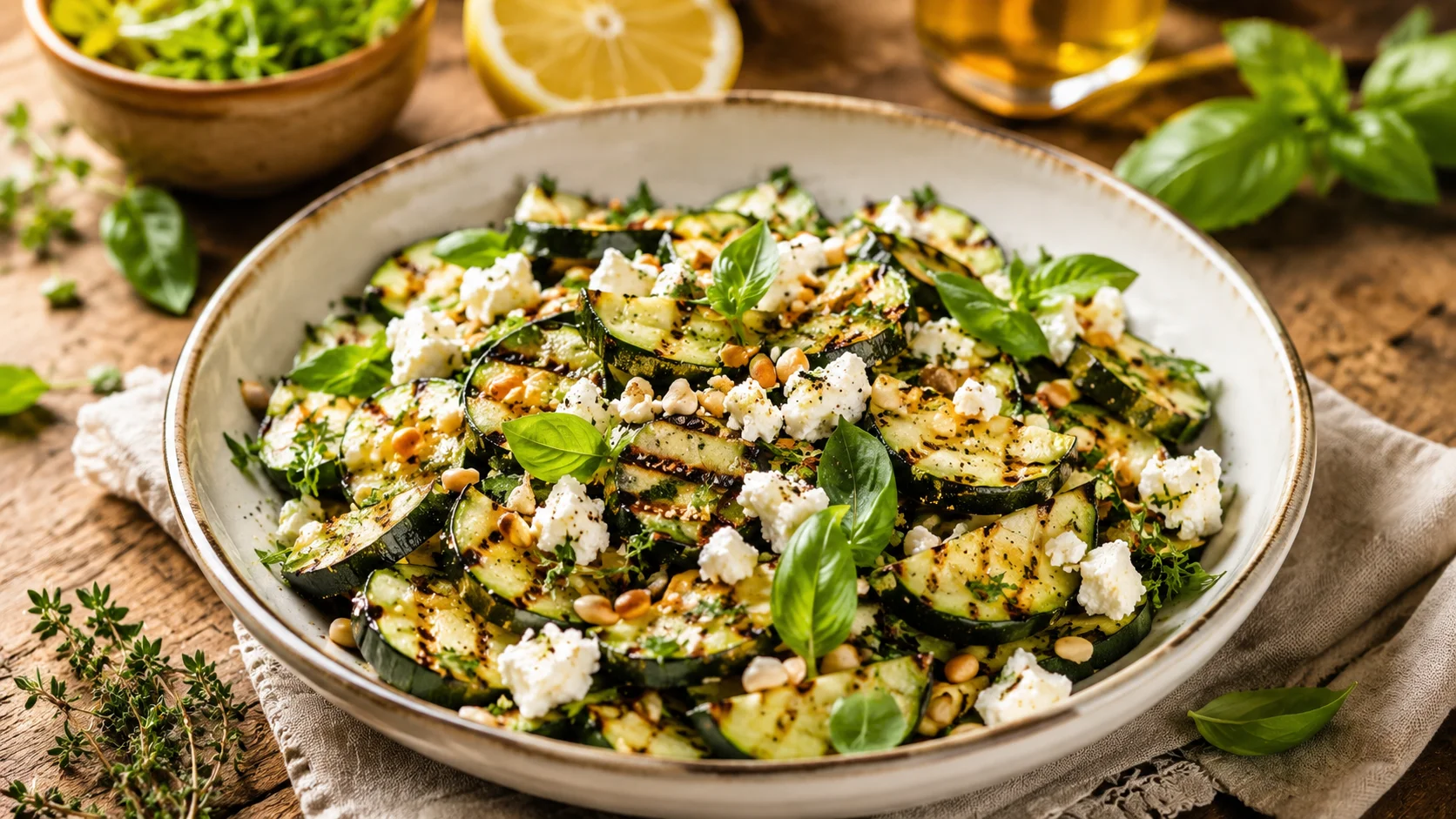 Salade Courgettes Grillées Feta recipe