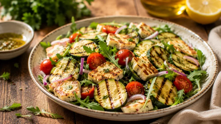 🥗 Salade Courgettes Grillées & Halloumi recipe