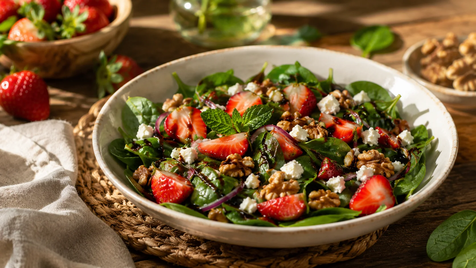 Salade Épinards Fraises recipe
