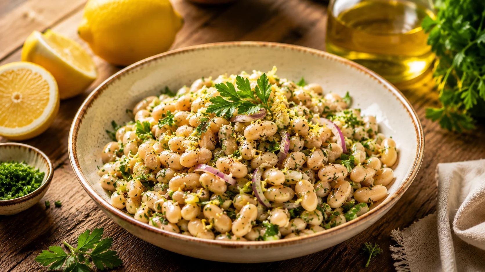 Salade Haricots Blancs Citron & Herbes recipe