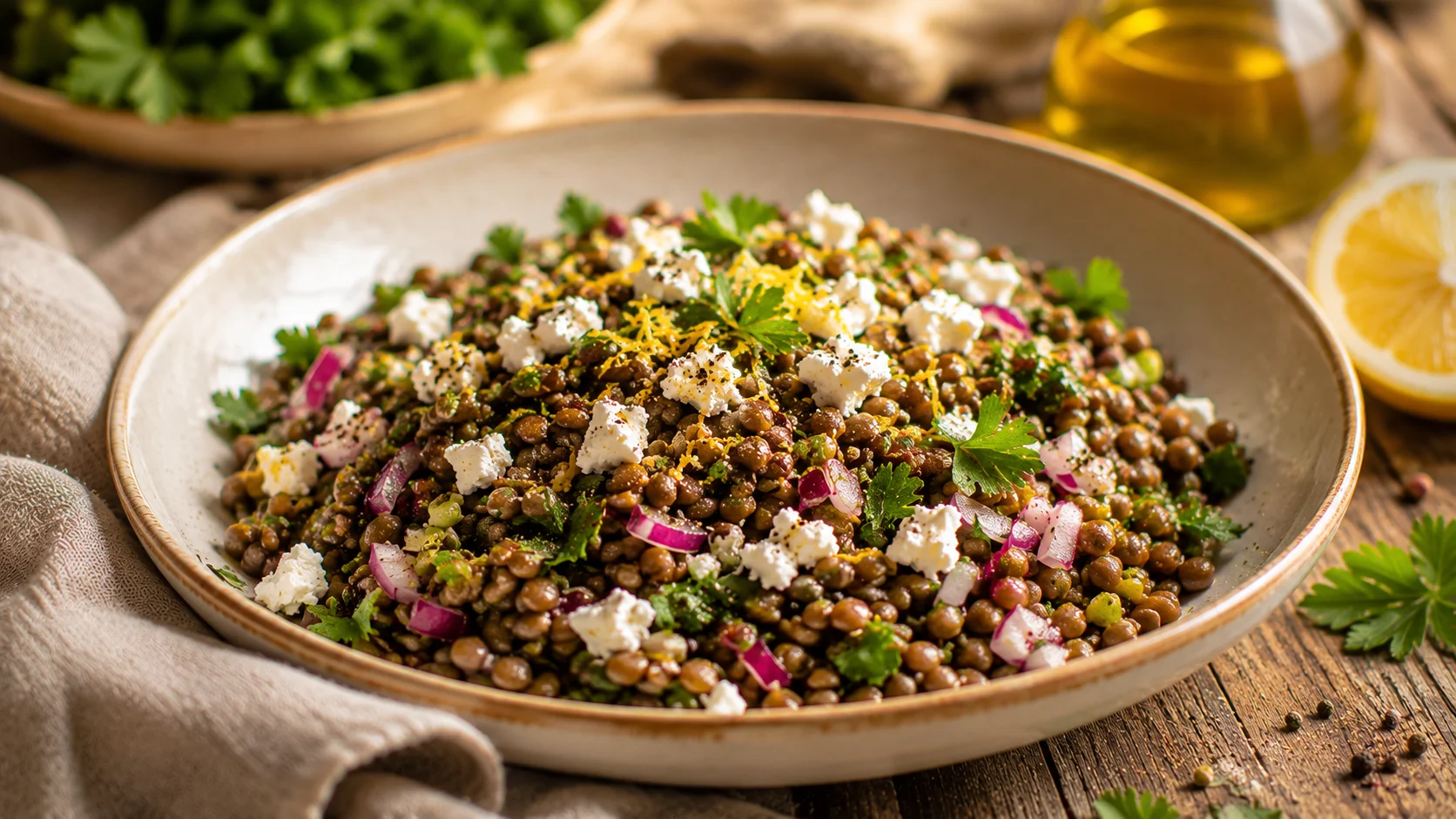 Salade Lentilles Citron recipe