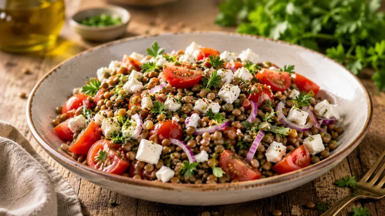 Salade Lentilles Feta Tomates recipe