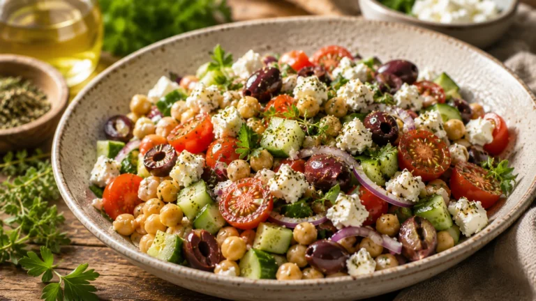 🥗 Salade Méditerranéenne Pois Chiches & Feta recipe