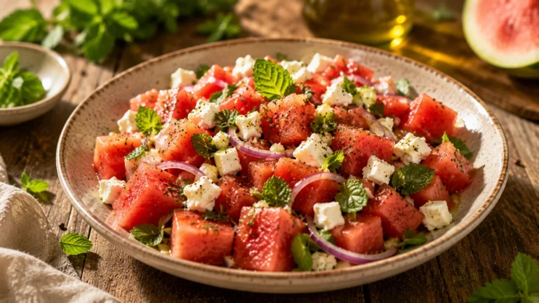 Salade Pastèque Feta & Menthe recipe