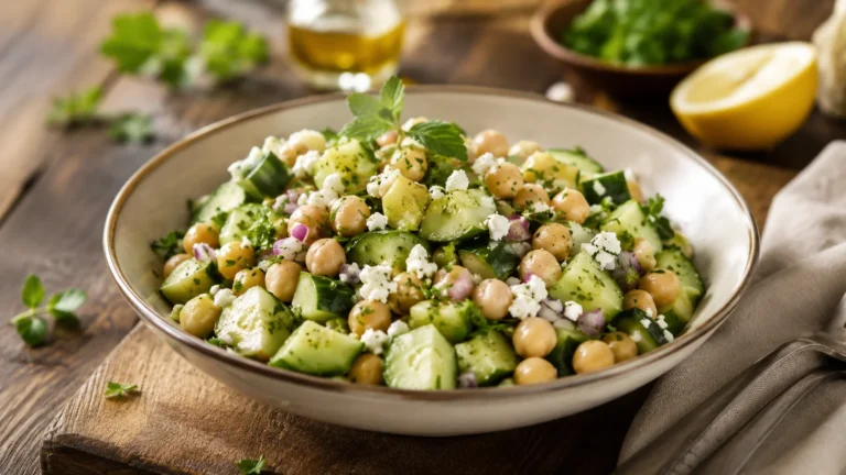 Salade Pois Chiches Concombre recipe