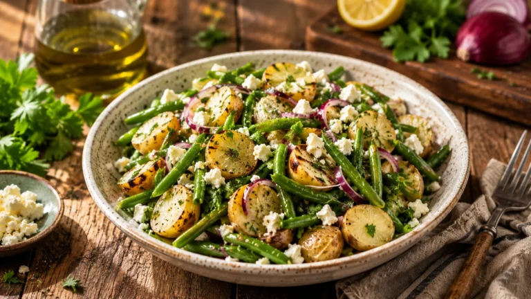 Salade Pommes de Terre Haricots Verts & Feta recipe