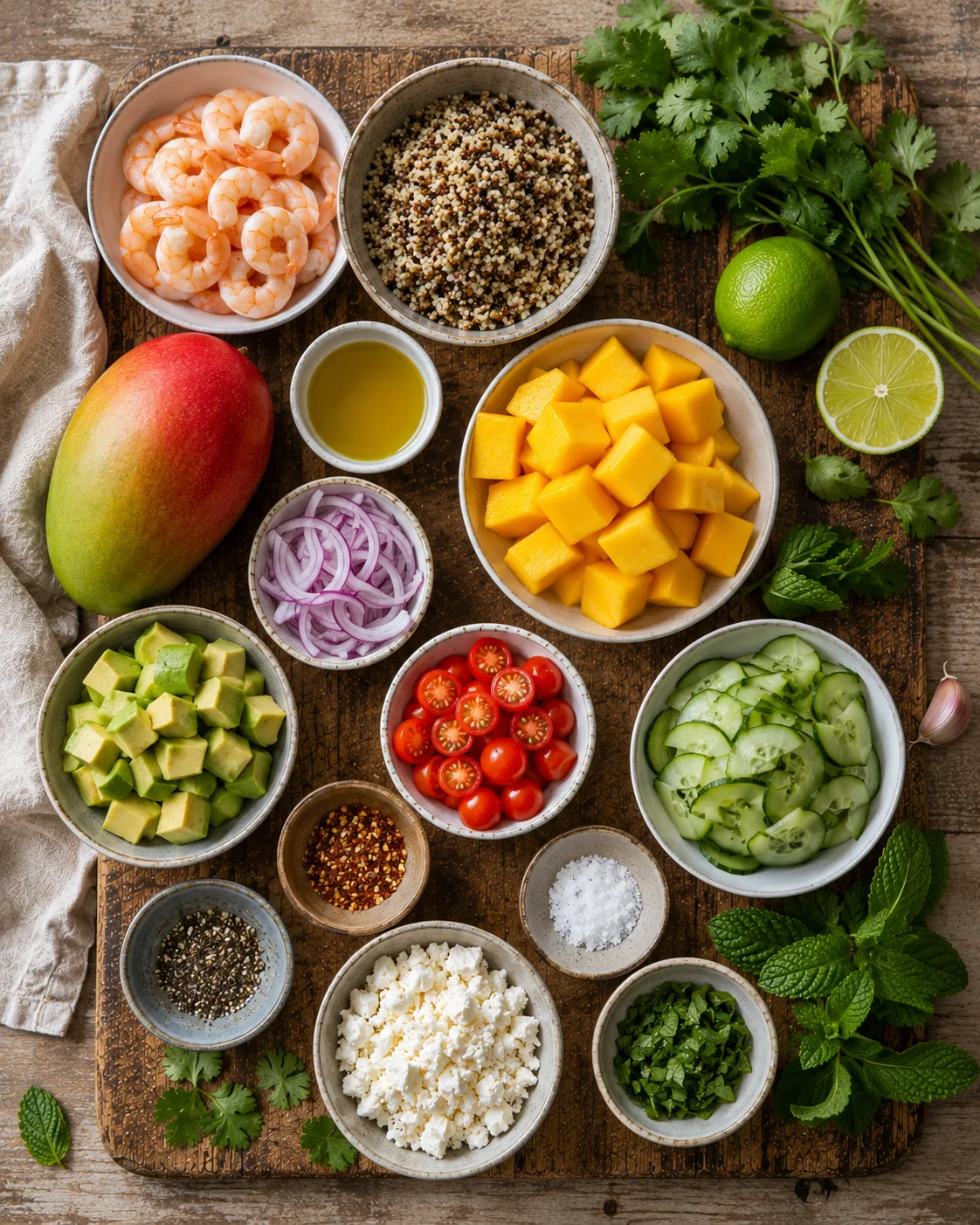 🥗 Salade Quinoa Mangue & Crevettes ingredients