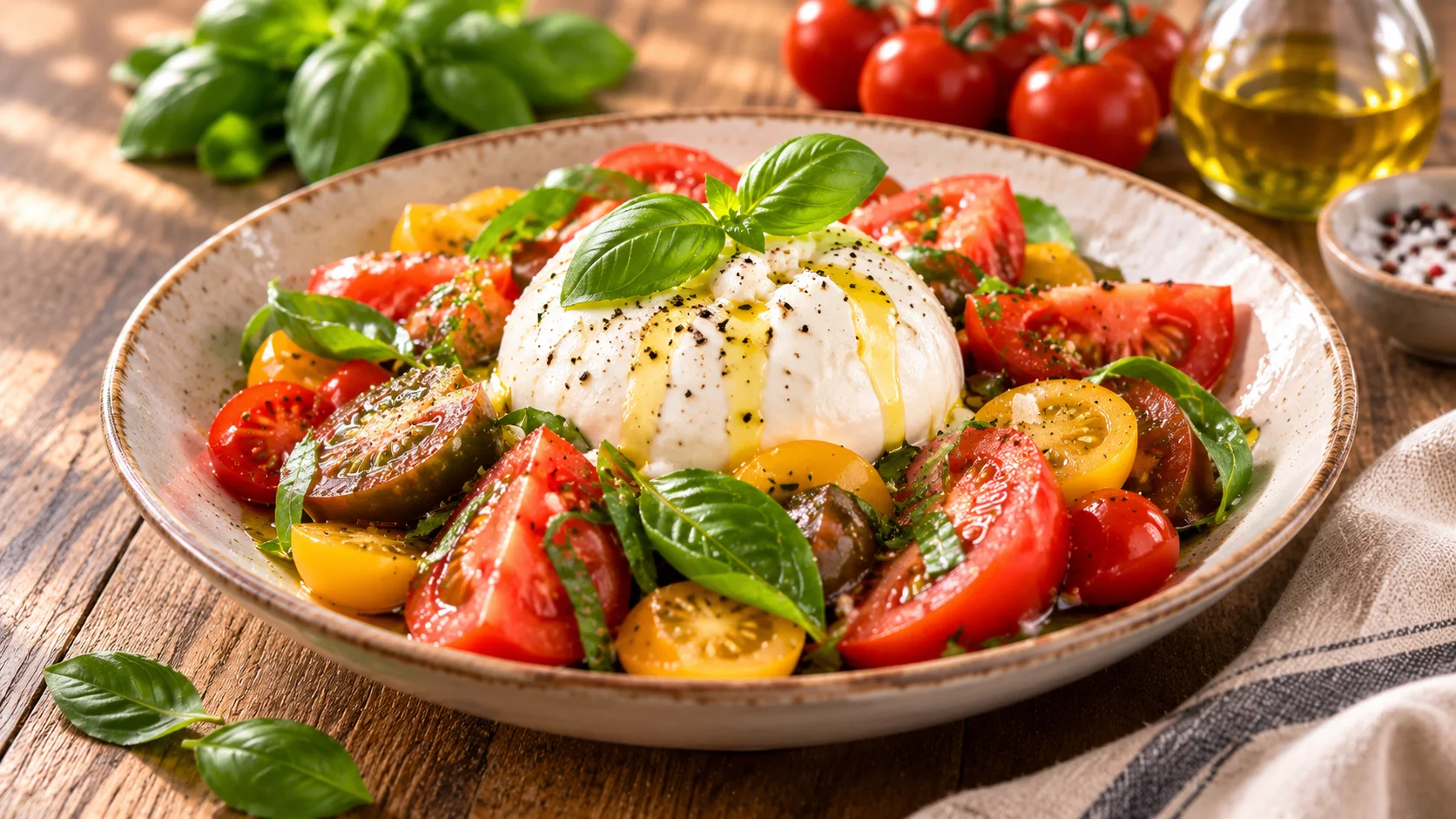 Salade Tomates Burrata Maison recipe
