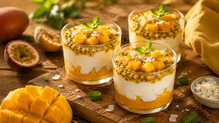 Verrines Mangue Skyr & Fruit de la Passion recipe