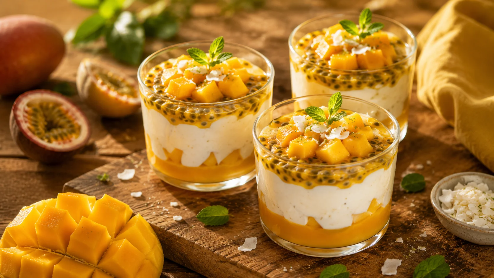 Verrines Mangue Skyr & Fruit de la Passion recipe