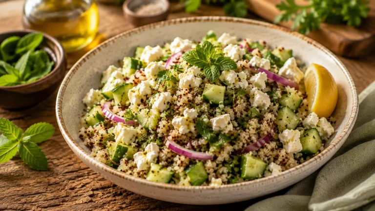 Salade Croquante Quinoa Concombre & Feta recipe