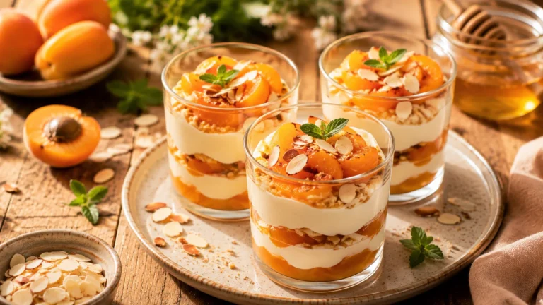 Verrines Abricot Mascarpone Léger & Amandes recipe
